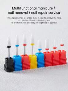 BAOSHIMAN Nail Salon Nail Drill Bits, Electric Nail Machine Cuticle Removal Replacement Drill Bits, Professional Nail Removal Supplies - Multicolor - View 2