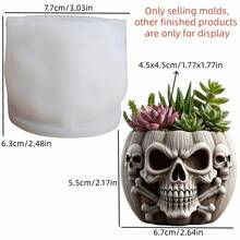 SUPWANPENG 1pc Resin Silicone Mold Halloween Vintage Striped Skull Bone Pumpkin Pot Shape DIY Handmade Casting Mold, Can Make Flower Pot, Pen Holder, Candle Holder, Key Storage Box, Suitable For Resin, Plaster, Clay, Cement, Concrete, Desktop Succulent Green Plant Decoration Ornament Mold, Perfect For Home Decor, Valentine's Day, Mother's Day, Father's Day, Christmas, Halloween Gift Handmade Mold - No W10045 Mold - View 9