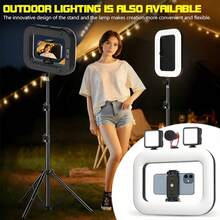 1 buah Stabilizer Kamera Ponsel dengan Lampu LED Ring, Baterai Kapasitas Besar 3600mAh, Perlengkapan Video Smartphone, 3 Warna Lampu, Cocok untuk Selfie Smartphone, Lampu Pengisi untuk Live Streaming - 1 buah - View 9