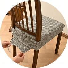 Modern Solid Color Jacquard T-Shaped High Elasticity Chair Covers, 2pcs Elastic Dining Chair Back Cushion Covers, Soft Removable Dining Chair Covers, Dining Chair Pad Protector (Back Cover, Multiple Colors Available) - Chair Cover - View 10