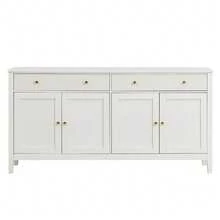 Stylish White Dining Sideboard With 2 Drawers And 4 Doors - Elegant Buffet For Kitchen, Living Room - 白色 - 查看 9