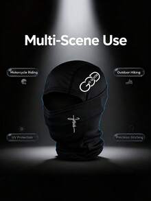 Musion 1/2PCS Quick Dry UV Protection Letter Graphic Balaclava, Windproof Moisture Wicking Elastic Neck Gaiter, Lightweight Helmet Liner Headwear For Running, Skiing & All Outdoor Sports - Multicolor - View 3
