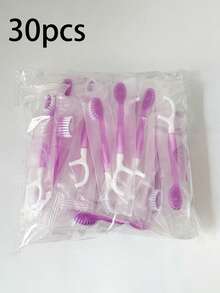 30/25/15/10/1pc Disposable Toothbrush Set, Mini Travel Toothbrush, Includes Toothbrush, Floss And Toothpick, Portable Daily Kit, Suitable For Hotel, Travel, Camping And Home Use (No Beads), Dental, Teeth, Tooth Picks, Teeth Cleaning Tool - Multicolor - View 8