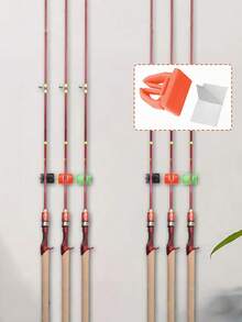 Soporte versátil para caña de pescar en puente y barco, barandilla de pesca, estante de almacenamiento de cañas de pescar con fijación, soportes portátiles para cañas de pescar con correas ajustables, fácil instalación para pesca en barco y puente, suministros de pesca, regalo para pescadores - Multicolor - Ver 12