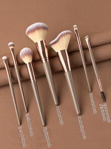 ronshadow 15pcs Multi-Function Makeup Brush Set, Soft Nylon Bristles, Base, Contour, Eye, Brow Brushes, Even Powder Pickup, Smooth Application, Suitable For Daily Use, Travel Makeup, Gift - Multicolor - View 9
