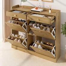 White Shoe Cabinet - Modern Design For Hallways And Entrances - 自然的 - 查看 4