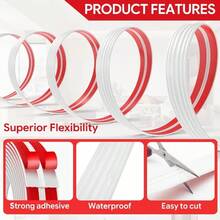1pc 4cm Flexible Self-Adhesive Decorative Strip, Flexible Self-Adhesive Corner Trim, Multi-Purpose Decorative Strip - Easy To Install, Cuttable, Easy To Clean - Suitable For Doors, Windows, Wall Corners And Picture Frames - A - View 7