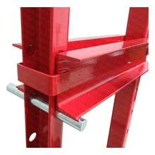 Prensa Hidraulica 12t Gato Hidraulico Industrial Rojo,Prenas de Rodamiento de Marco en H y Junta en U,Estructura de Acero Reforzado con Gato Central y Niveles Ajustables para Taller Mecánico - Rojo - Ver 7