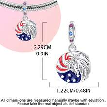 Silver Plated Charms For Bracelets,Patriotic Statue Of Liberty Bead,4th Of July Pendant,Silver Pendant Charm Suitable For Bracelet DIY Women's Jewelry - Silver - View 3