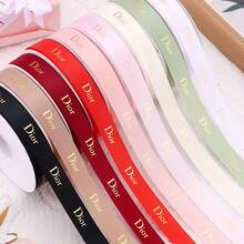 (1 Rollo) Cinta Decorativa de Estilo Lindo - Cinta Decorativa Inspirada en Diseñador, Cinta para Envolver Regalos, Cinta para Ramos, Cinta para Bodas y Cinta Multiusos - Multicolor - Ver 1