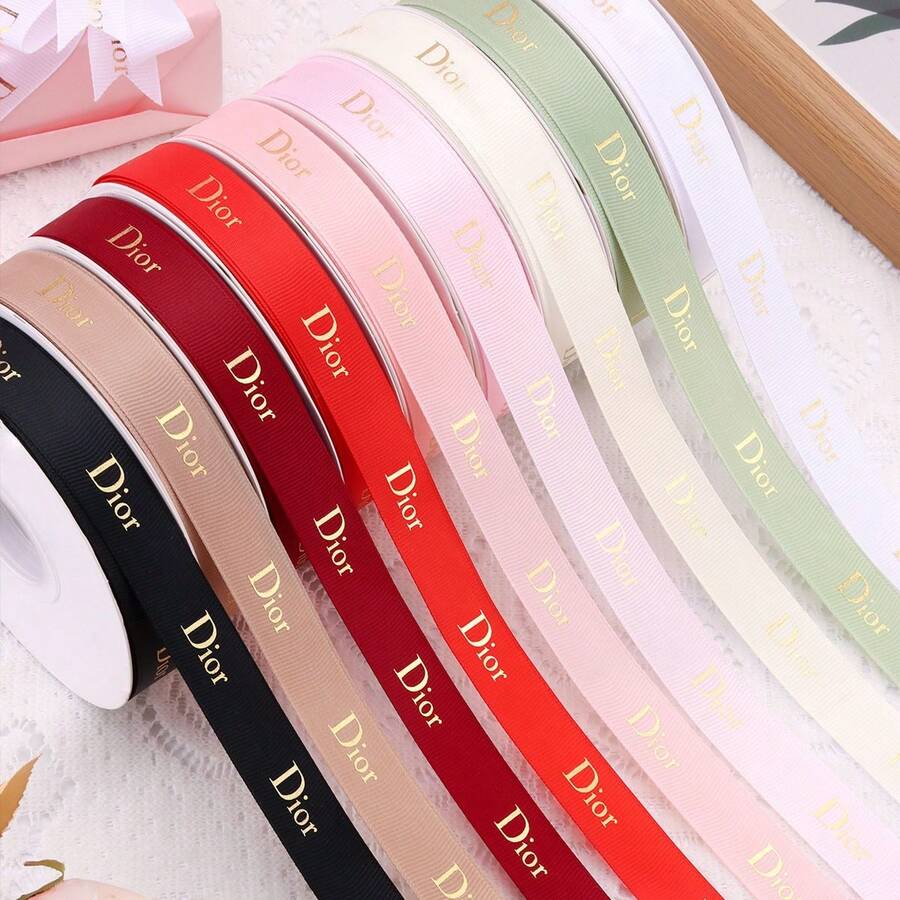 (1 Rollo) Cinta Decorativa de Estilo Lindo - Cinta Decorativa Inspirada en Diseñador, Cinta para Envolver Regalos, Cinta para Ramos, Cinta para Bodas y Cinta Multiusos - Multicolor - Ver 1