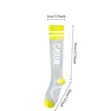 1 Pair Women's Compression Socks, Professional Running Socks, Jump Rope Fitness Cycling Hiking Leg Slimming Socks, Sports Socks - Multicolor - View 3