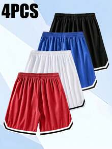 Men's Casual Sports Mesh Basketball Shorts, Quick-Dry Elastic Fashion Outdoor Unisex 5-Inch Shorts - Multicolor - View 2