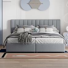 Bed Frame 180x200 Cm Hydraulic With Storage – Grey - 灰色 - 查看 3