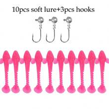10pcs Soft Lures 7cm T-Tail Worms, 3pcs Lure Hooks 3g 5g 10g Metal Lures, Carp Fishing Lure Tackle Set - T-tail - View 16