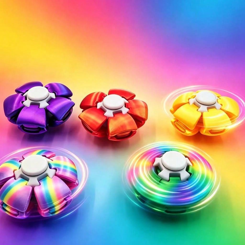 Colorful Stress Relief Ball With Press And Spin Dual Play , Office Portable Boredom Relief And Stress Relief Toy, Suitable As Holiday Gift, Birthday Gift, Halloween Gift