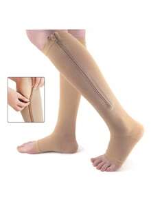 1 Pair Zipper Open Toe Sports Compression Socks Women & Men,Open Toe Design For Comfort And Breathability,Circulation Support Socks Athletic Running - Multicolor - View 7