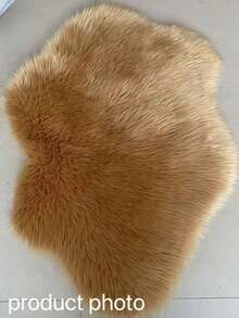 1pc Cloud-Shaped Faux Wool Rug - Modern Minimalist Design, Suitable For Living Room, Bedroom And Home Decor - Soft Plush Surface With Rubber Backing, Machine Washable - Perfect Winter Gift, Thick Plush Rug, Autumn/Winter - Khaki - View 11