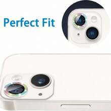 9片裝亮片彩色相機鏡頭保護膜，相容 Phone 13 14 15 16 17 Promax Pro 16 Plus 16E 17 Air 17E，亮面相機鏡頭保護膜，適用於 iPhone 保護殼，保護膜，9H 鋼化玻璃相機蓋 - 彩色 - 查看 5