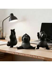 3pcs Hippopotamus Figurines - Durable Plastic Hippo Sculptures, Suitable For Indoor/Outdoor, Peaceful Animal Desktop Decor, Cute Cartoon Hippo Design - Perfect For Yoga Studio Decoration, Ideal Gift For Yoga Enthusiasts (Hippo Statues) - A - View 7