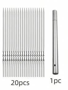 15/20/30pcs Durable Stainless Steel BBQ Skewers With 1 Storage Tube, Reusable And Easy To Clean, Perfect For Grilling, Lamb Skewers And Camping - A - View 13