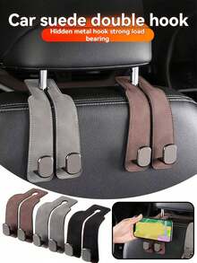 4pcs Universal Car Seat Headrest Hooks Storage Rack, Car Back Seat Organizer, Minimalist 2-Fold Design Car Interior Accessories, Durable And Easy Installation, Clothes Hanging Hook, Car Accessories, Multi-Functional Car Storage Hook - Multicolor - View 1