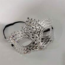 Halloween Party Eye Mask, Vintage Hot-Rhinestone Evening Mask, Sexy Half-Face Masquerade Party Mask - A - View 6