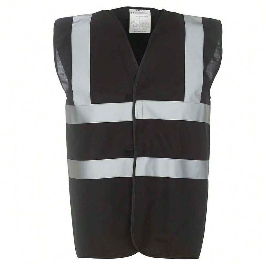 Yoko Mens Band & Brace Hi-Vis Vest - Black - View 1