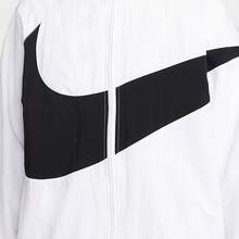 Jaket Lengan Panjang Kasual Nyaman dengan Resleting Nike Logo AS W NSW OS TRACK untuk Wanita - putih hitam - View 5