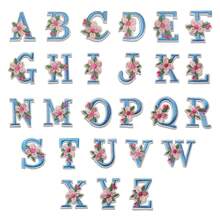 1/26pcs Computer Embroidered Floral Multi-Color English Letter A-Z Badge Patch, Clothing Accessory Decorative Patch With Back Adhesive Embroidery Fabric - Multicolor - View 73