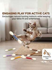 Pet Teething Toy, Cat Chew Toy, Large Kitten Teething Chew Rope, Giant Interactive Felt Kick Stick, Helps Relieve Boredom And Supports Dental Health, Perfect Gift For Cat Lovers And Pets - Multicolor - View 4