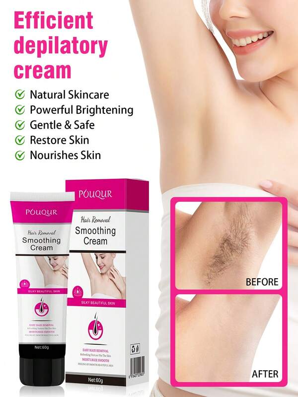 SADOER Women's Hair Removal Cream: Bikini Line Hair Removal For Intimate Areas, Suitable For Face, Legs, Underarms - Gentle Formula, Suitable For Home And Travel Use, Includes Scraper, 5-Minute Gentle And Fast Hair Removal With No Residue, Moisturizing And Non-Irritating