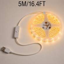 3.28-98.4FT Warm White LED Strip Lights, USB Powered, Cuttable Flexible Light Strip, Easy To Install For Bedroom, Kitchen, TV Backlight, Cabinet And Home Deco - Warm Color - View 14
