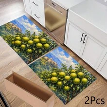 Lemon Print Pattern Drainage Mat/Absorbent Mat/Drying Mat Coffee Machine Dish Drying Mat - Absorbent Polyester Tabletop Protector With Rubber Non-Slip Backing, For Kitchen Countertop Decoration - Home Bar And Dining Table Placemat - Multicolor - View 12