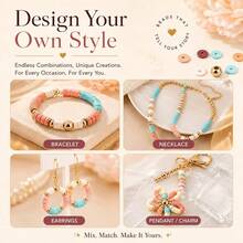 Soft Bohemian Style 1 Box/4000pcs Polymer Clay Beads Set - Mixed Shapes With Hollow Details - DIY Jewelry Making Friendship Bracelets - A - View 2