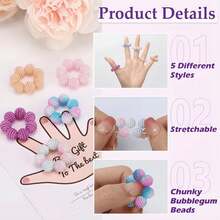 1/5/10/Piezas Anillos Sensoriales con Cuentas Espinosas, Colores Aleatorios - Diseñados para Alivio del Estrés, Anillos Ajustables para Dedos, Degradado Multicolor. Adecuado para Adultos, Masajeador de Dedos. Diferentes Anillos de Alivio del Estrés con Cuentas Espinosas Táctiles, Colores Aleatorios - Multicolor - Ver 9
