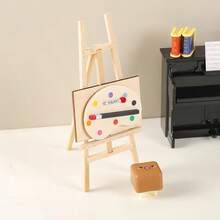 1 Piece Set Dollhouse Decoration, Dollhouse Mini Easel Display Stand, BJD Miniature Painting Gallery Scene Ornament Model, Miniature Scene DIY Accessory, Collectible Gift For Hobbyists And Enthusiasts - Mini Easel + Palette Model - View 3