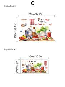 Pastoral Watercolor Jam Kitchen Wall Stickers, Waterproof And Oil-Proof, Removable Self-Adhesive Paper, DIY Cozy Kitchen Wall Decor - Wall Stickers - View 14