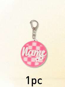 Custom Checkerboard Name Keychain,Checkered Backpack Tag,3d Name Keychain,Personalized Bag Charm,Cute Keychain Accessories,Customized,Customizable - Style a - View 13