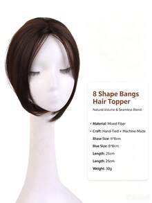 10 Inch Synthetic Fiber Women's Hair Wig, Bangs, Natural Fluffy And Lightweight, Perfect For Covering White Hair And Sparse Bangs, Hair Accessory, Halloween - Multicolor - View 8