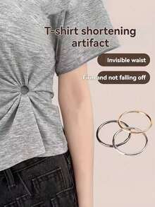 1pc No-Sew Adjustable Hem And Cuff Clip, Suitable For T-Shirts, Dresses, Quick Adjustment Fastener, Multi-Functional Clothing Knot Button - Multicolor - View 8