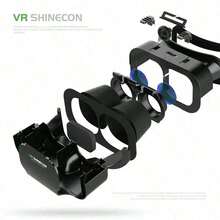 適用於 iPhone 或 Android 的 VR 眼鏡，虛擬實境 3D 眼鏡，兼容 4.7-7 英寸手機，適用於手機遊戲與電影 - 查看 4