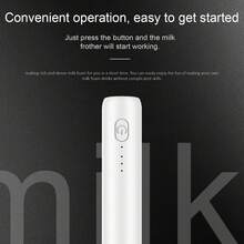Feizsmile Value Electric Milk Frother, Rechargeable Type-C Interface, Portable Coffee Milk Froth Maker, Stainless Steel Whisk, Suitable For Home, Travel And Barista Daily Use. - White - View 6