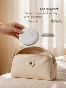 HYUNDAI Rechargeable Portable LED Makeup Mirror, 3-Color Dimmable Fill Light, Foldable Compact Mirror With Light - White - View 8