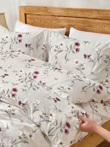 Bộ ga trải giường họa tiết hoa 2/3 món, chất liệu microfiber mềm mại, dễ giặt ủi, thoáng khí, chống nhăn, phong cách khách sạn sang trọng, quà tặng cho bố mẹ và bạn bè, gồm 1 vỏ chăn, 1/2 vỏ gối, có các cỡ: cỡ lớn, cỡ Queen, cỡ Full, cỡ Twin, thích hợp cho ký túc xá, chuẩn bị cho năm học mới. - Nhiều màu - Xem 5