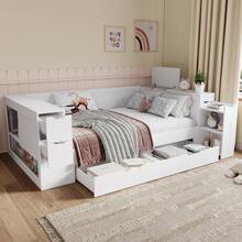 Sofa Bed Frame 90 X 200 Cm - Multi-Functional With Storage Space - White - View 3