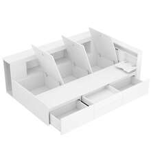 Bed Frame For Kids 90x200cm - White With Storage Space - White - View 9