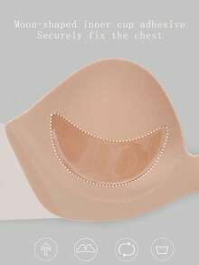 1pc Women's Deep U Sticky Bra, Invisible, Comfortable, Good Wrapping, Reusable 3-4 Times, Suitable For Wedding Photography - Multicolor - View 7