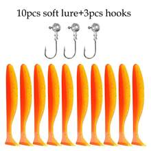 10pcs Soft Lures 7cm T-Tail Worms, 3pcs Lure Hooks 3g 5g 10g Metal Lures, Carp Fishing Lure Tackle Set - T-tail - View 15