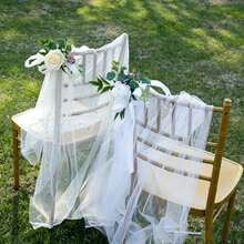 4/8pcs Artificial Chair Back Flowers, Suitable For Wedding Venue Decoration, Artificial Flower Bouquet, Outdoor Banquet Decoration - Multicolor - View 8